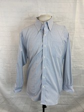 Lauren Ralph Lauren Men's Blue  White Plaid Cotton Dress Shirt 17 - 34/35 98