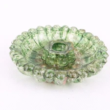 Green Glass Candle Stick Holder