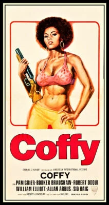 Coffy Pam Grier Retro Bad Girl Movie Poster Canvas Print Fridge Magnet 9x17 Larg