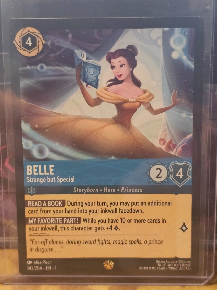 disney lorcana belle card 2023 EN 1 Enchanted #214 PSA 10 Burbank Cards [Here Now 001-142 Belle - Strange but
