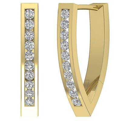 Ohrring SI1 G runder Diamant 1/2 Ct 14K Gelb Massivgold Bewertung 0,70 Zoll