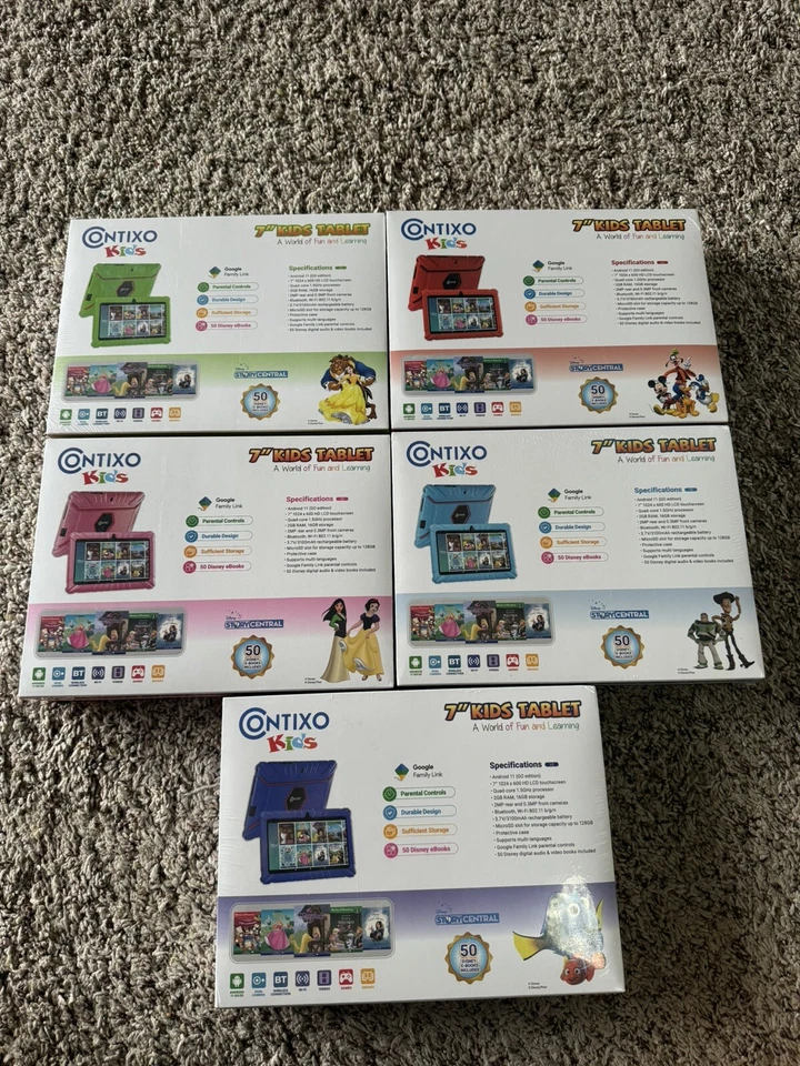 Contixo V8 7" Inch Kids Tablet Featuring 50 Disney EBooks 16GB Camera Wi-Fi New - Image 2 of 4