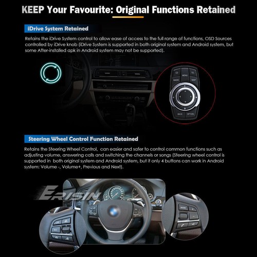 10.25" Android 14 4+64GO GPS Autoradio CarPlay Wifi pour BMW 5 Série F10/F11 CIC - Afbeelding 10 van 24