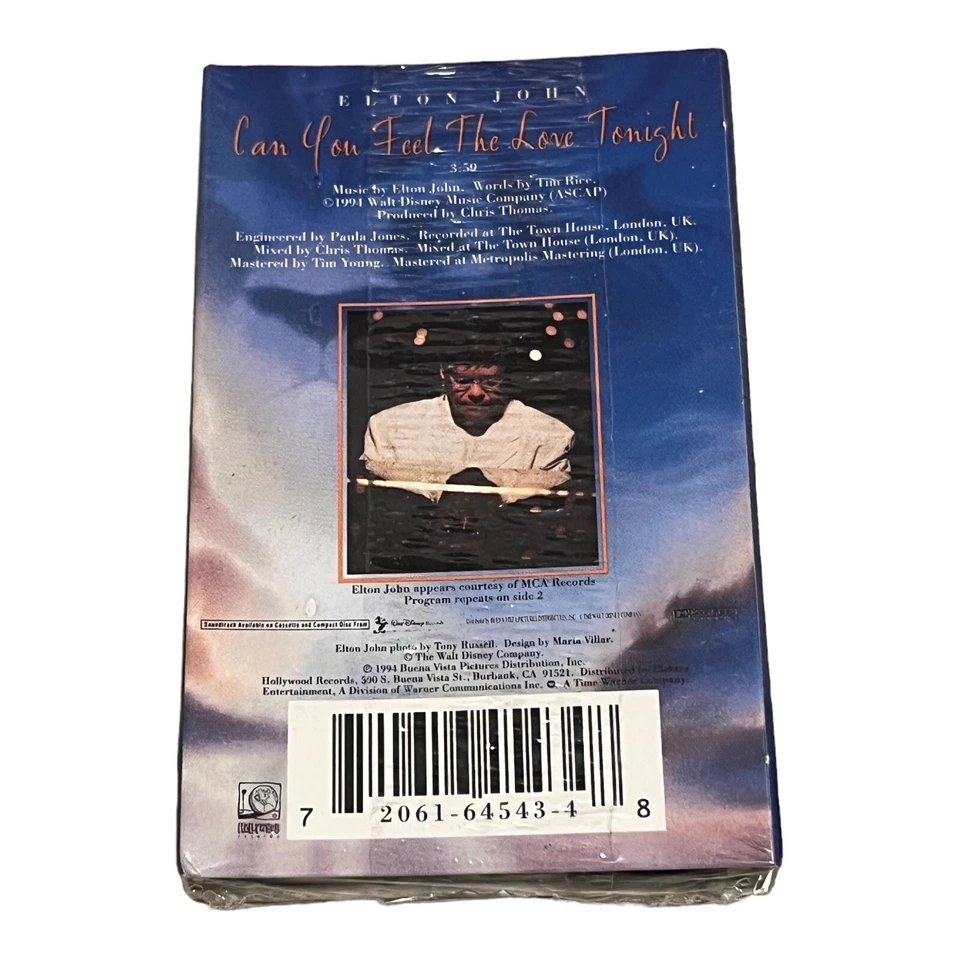 ELTON JOHN CAN YOU FEEL THE LOVE TONIGHT FACTORY SEALED CASSETTE SINGLE A - Image 2 of 2