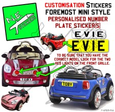 Kids number plate sticker s : FOREMOST OREMOS 12V Maplin OK MINI toy ride on car