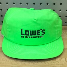 Vintage LOWES Building Supplies Hat Made in USA 80's 90's EUC RARE Neon Green