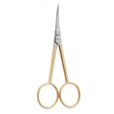Clauss 4 1/2 Inch Curved Embroidery Scissor Gold Plated 12920