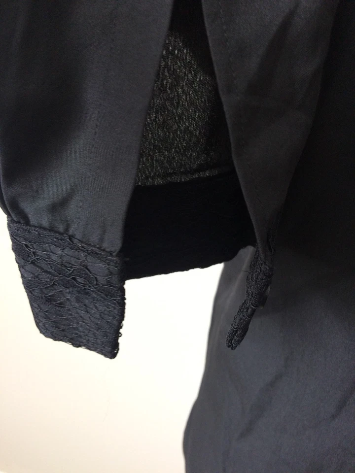 KAS Designs Womens Black Shirt Top Long Sleeve Lace Panel Tunic Size Small S*** - Image 3 of 4