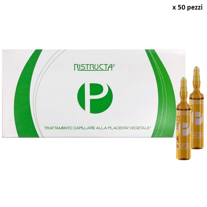 Ristructa 50 Fiale Placenta Vegetale Capelli Deboli - Trattamento Professionale