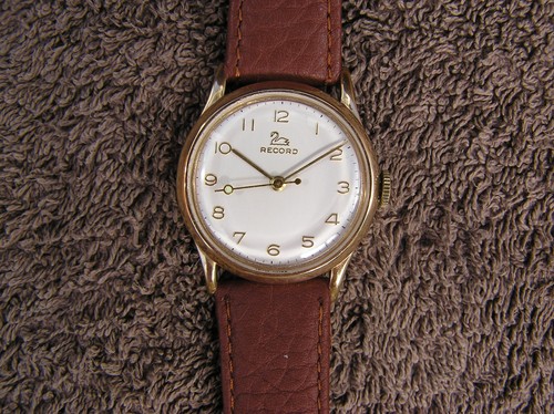 gents vintage1956 9ct gold record longines swiss