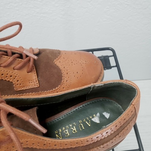 Brown Leather And Suede Oxford Shoes 