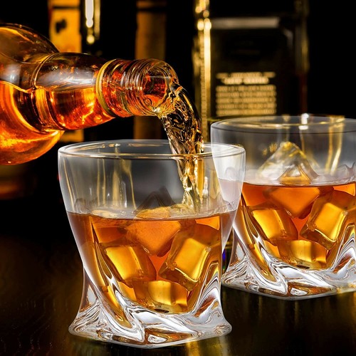Vintage Bourbon Glasses Barware Tumblers Crystal Whiskey Scotch Rocks Gift Set 4 - Picture 5 of 11