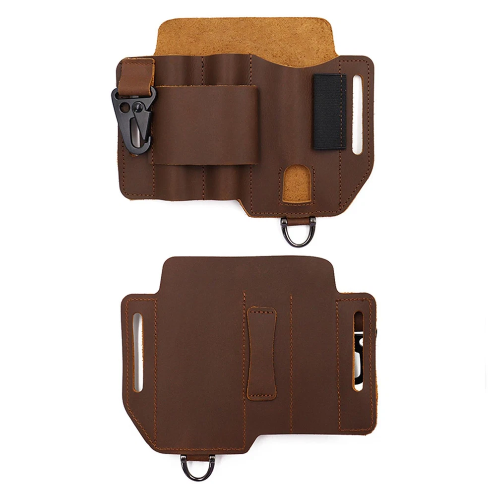 Multi-tool Leather Sheath Outdoor Pocket Organizer Storage Belt Waist Bag