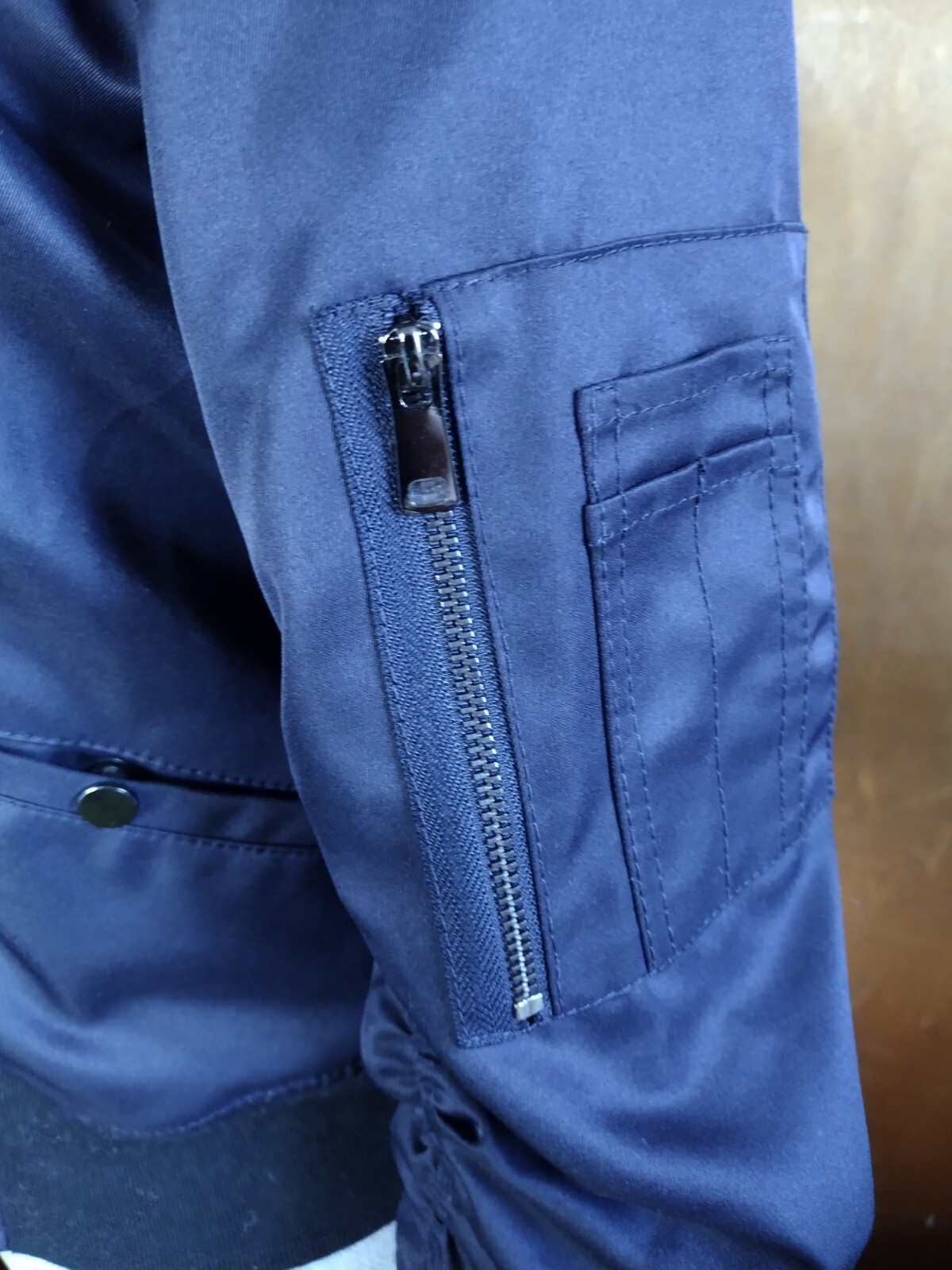 Etcetera Bomber Jacket Women's Lightweight Navy S… - image 2