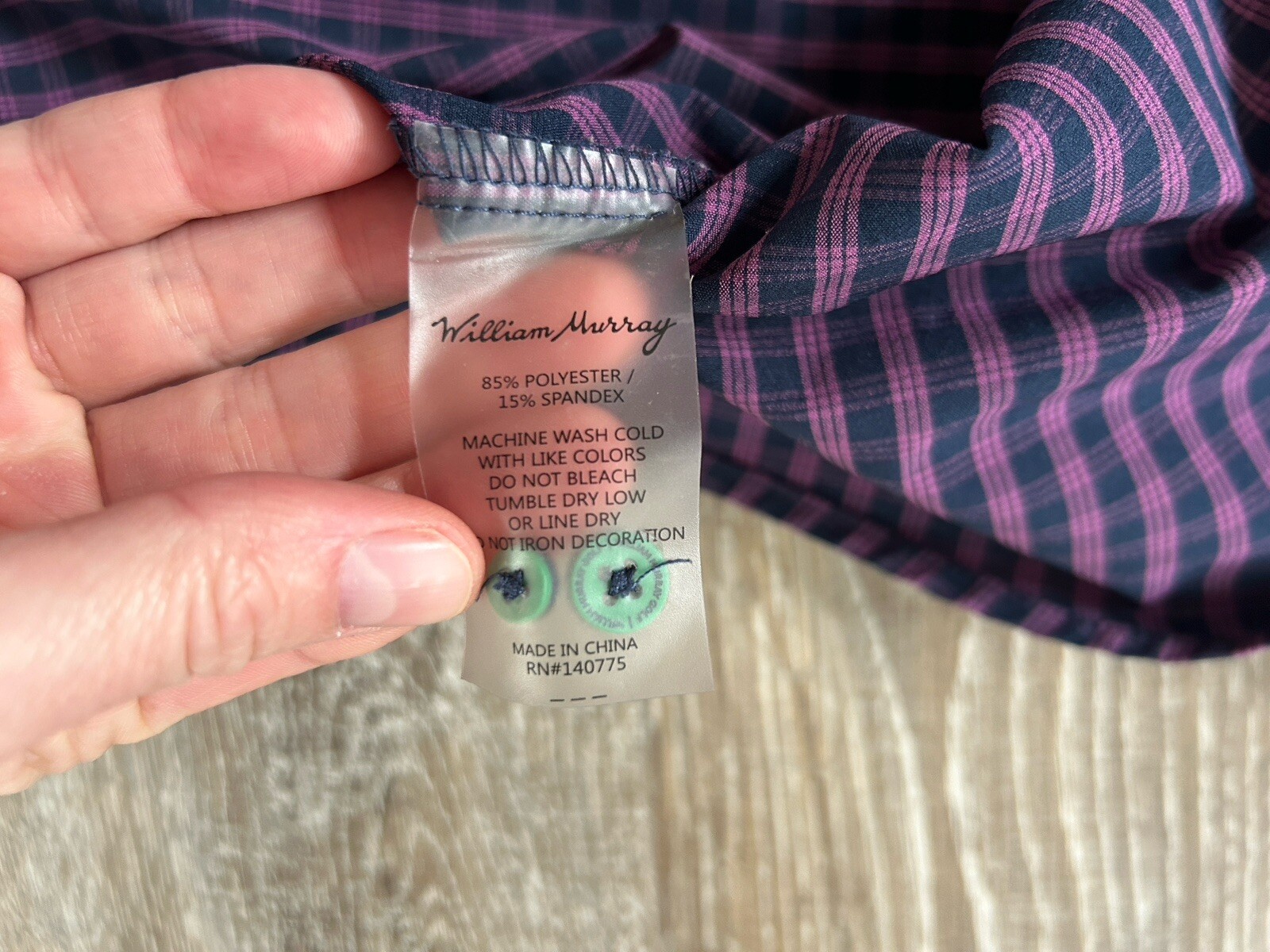 William Murray Button Front Vented Golf Shirt Pla… - image 4