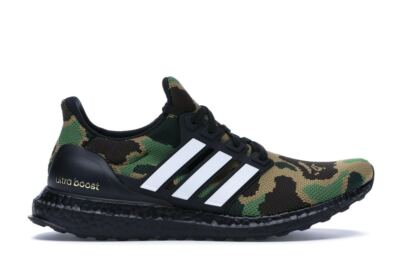A Bathing Ape ×  Ultra Boost Camo NEW Bape Adidas Ultra Boost 4.0 Green Camo Size 4M = 5.5W 100