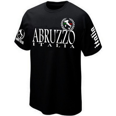 T-shirt Abruzzo Italia - Noir, Coton, Manches Courtes, Neuf Avec étiquettes