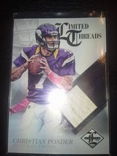 CHRISTIAN PONDER 2012 LIMITED THREADS VIKINGS WORN JERSEY PATCH RELIC /99! FSU!!