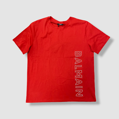 T-shirt Balmain Logo Rouge - Taille L - Neuf Sans étiquettes - Homme