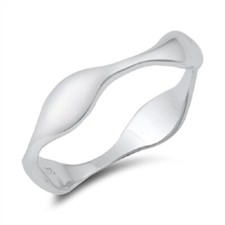 Sterling Silver Wavy Band Ring - Free Gift Packaging