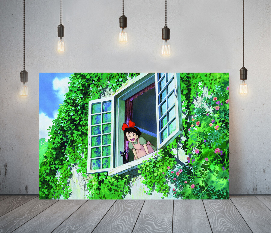 GHIBLI KIKI'S DELIVERY SERVICE -FRAMED CANVAS WALL ART PICTURE PAPER PRINT