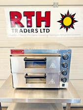 Hamoki ~ Double Deck Stone Base Pizza Oven  Twin 16" Level Cooker 3Kw Elec £200V