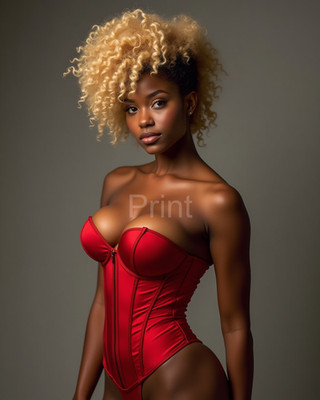 Ebony Blonde Curvy Pinup Risque Print 8x10 4x6 13x19 Sexy Photo Art V1821
