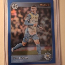 Topps 2024-25 Merlin UEFA Phil Foden Blue Serial /150 #47 Manchester City Soccer