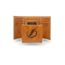 Hockey Rico Industries Tampa Bay Lightning Brown Laser Engraved Trifold Laser...