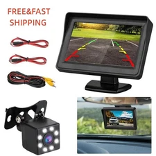 4.3" Backup Camera and Monitor HD Car Rear View Night Vision Parking Reverse Kit