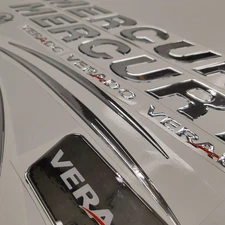 Replacement Decal Set fits Mercury Verado 300- Chrome 3D Raised Domed Stickers