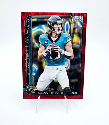 2025 Topps Chrome Red Lava Refractors Trevor Lawrence #138 3/5