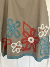 Lovely Boden Cotton Skirt with Appliqué Detail Size 12R  Very Good Condition.