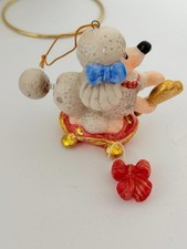 Piqûre de Noël en céramique fantaisiste mécanique caniche français diva ornement