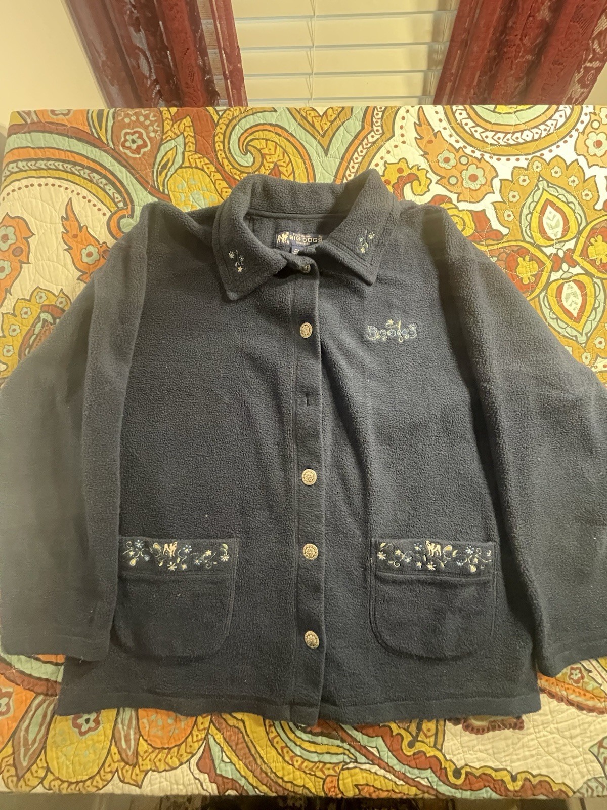 vintage 90s big dogs Button fleece Jacket