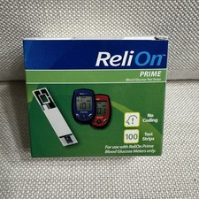 ReliOn Prime Blood Glucose Test Strips 100 Test Strips Exp 06/13/2027 NEW