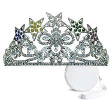 Orde of Eastern Five Star Crown Silver Tone Adjustable fitting with Crown Case