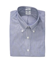 128 BROOKS BROTHERS - Blue Stripe NON-IRON REGENT Shirt - 16 - 36/37