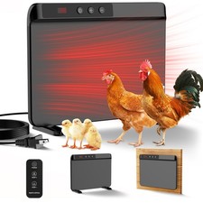 2026 Chicken Coop Heater, 200W UL Certified Radiant Panel, Black