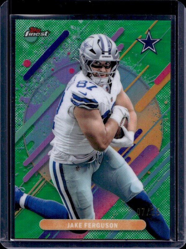 2025 Topps Finest Jake Ferguson Rare Green Refractor #/25 Cowboys