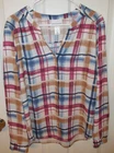 Women’s Alfred Dunner Medium Colorful   Button Up Blouse Shear