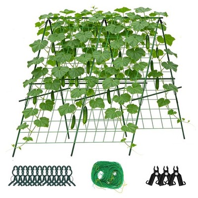 Cucumber Trellis, A-Frame Sturdy Garden Trellis for Raised Bed, Plant Support...