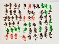 Vintage Space Men Astronaut Plastic Figures, 1960's MPC , Orange, Blue  Bronze