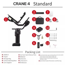 Zhiyun Crane 4 Gimbal Handles higher payload 6.6kg for DSLR Mirrorless Camera