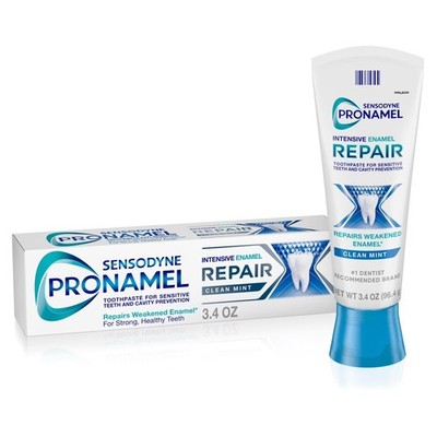  Intensive Enamel Repair Sensitive Toothpaste, Clean Mint, 3.4 Oz, for Adults