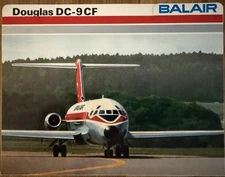1970s BALAIR AIRLINES of Switzerland DC9 PROMO BROCHURE VINTAGE