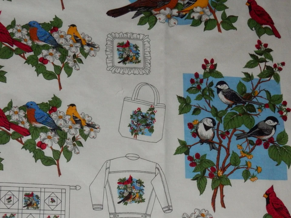 De colección Cranston VIP APLIQUES AVES DE JARDÍN 1+ Paneles PÁJAROS ROJOS GARBANZOS ARRENDAJO AZUL Foto 4 de 4