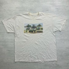 Vintage John Deere Farming Shirt Adult XL White Tractor Supply Equipment
