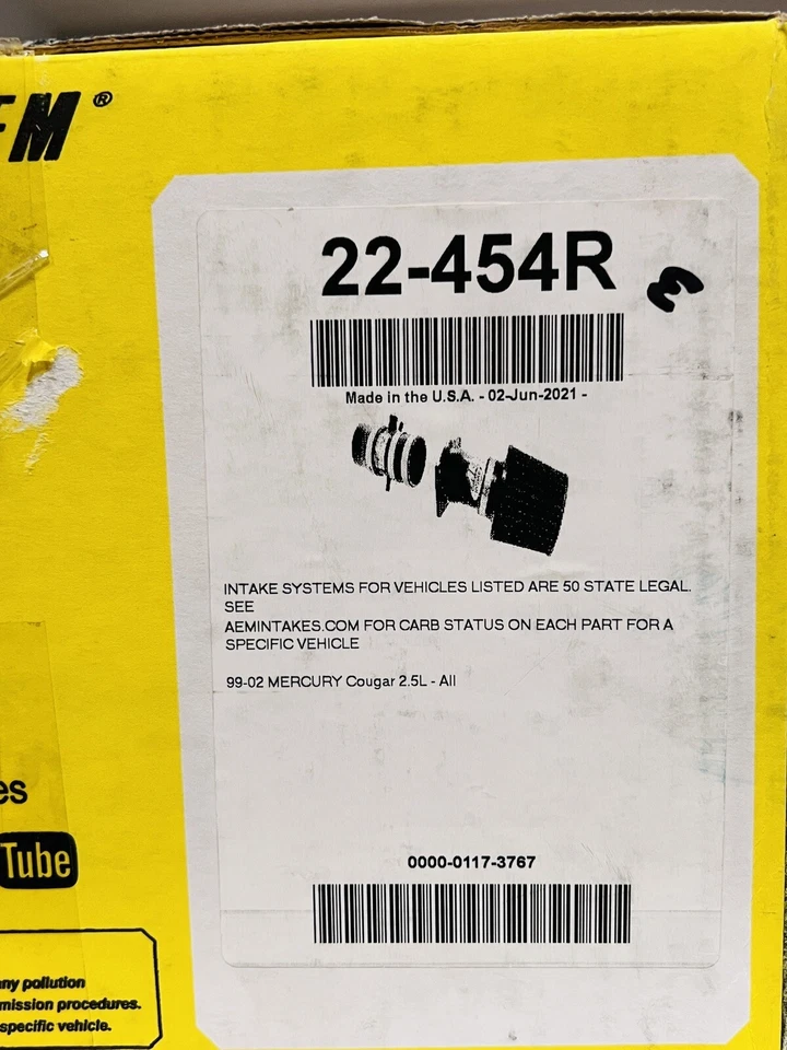 Kit de rendimiento de admisión de aire frío del motor AEM para 1999-02 Mercury Cougar 2,5 L-V6 Foto 4 de 4