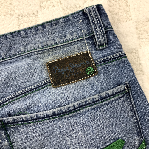 Vintage Y2K Pepe Jean Shorts Mens 36 Blue Denim Baggy Hip Hop Loose Relaxed - Picture 13 of 15